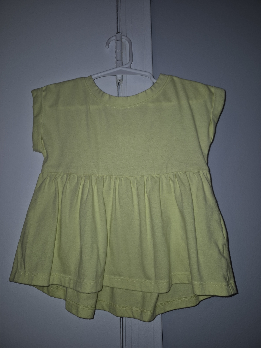 Cat & Jack Girls' Yellow Peplum Tee Top Size 3T